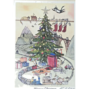 Bad Kitties Art Print Meowy Christmas Double Mat Frank Cobles Signed